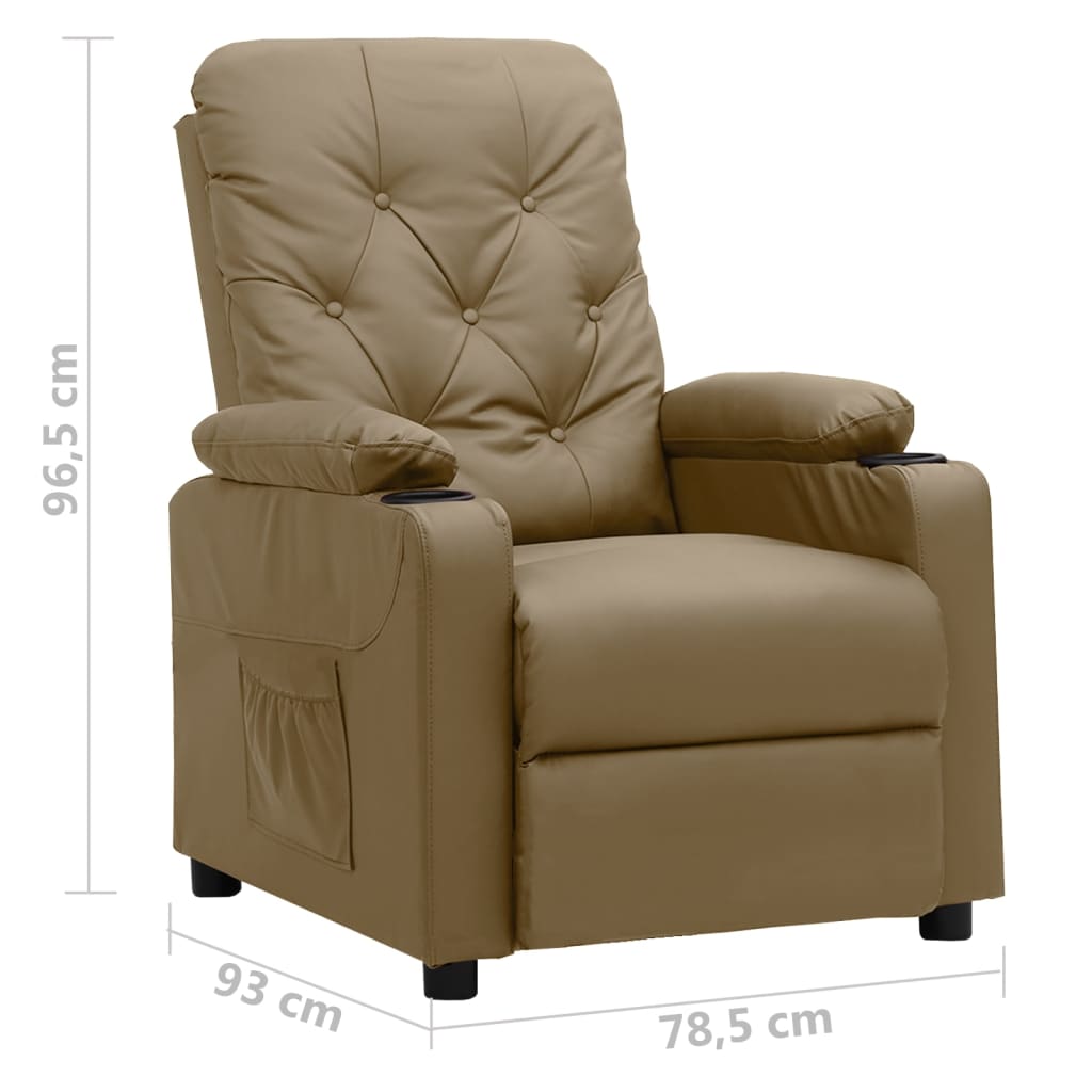 Poltrona Reclinabile Cappuccino in Similpelle - homemem39