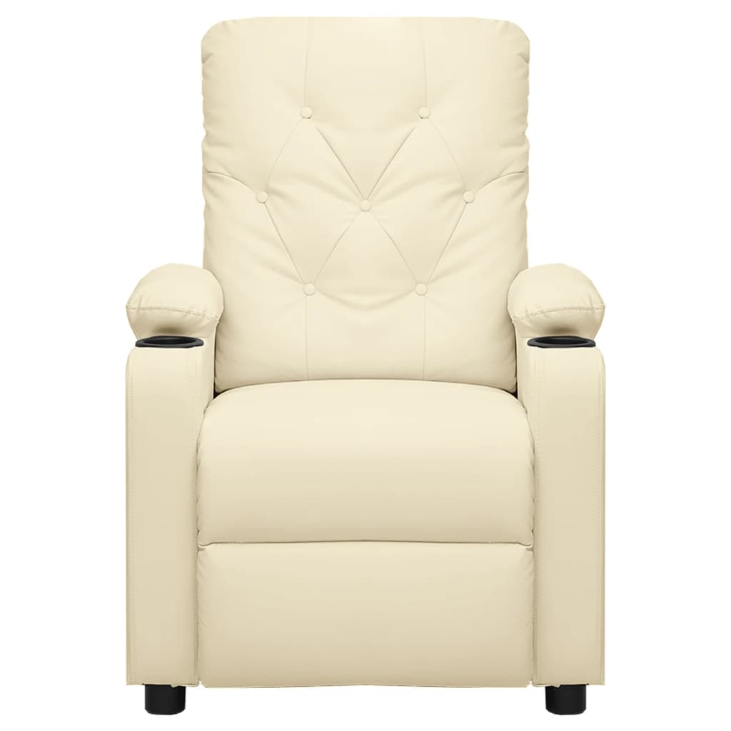 Poltrona Reclinabile Crema in Similpelle - homemem39