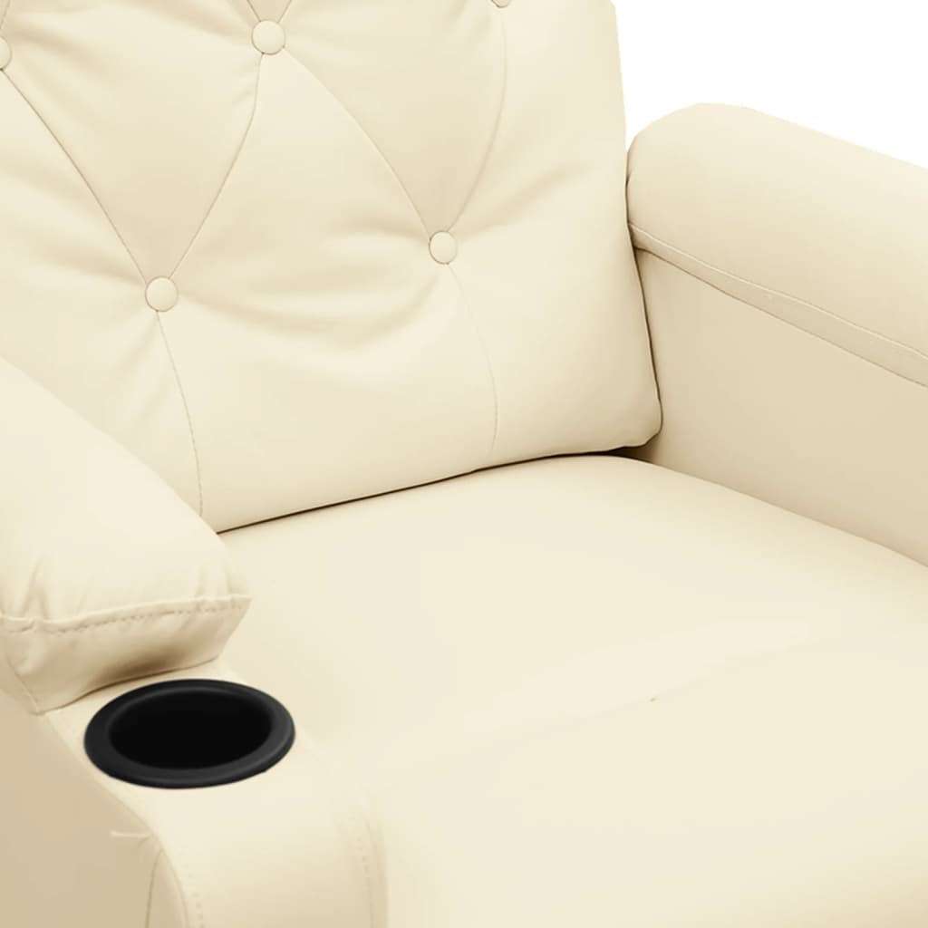 Poltrona Reclinabile Crema in Similpelle - homemem39