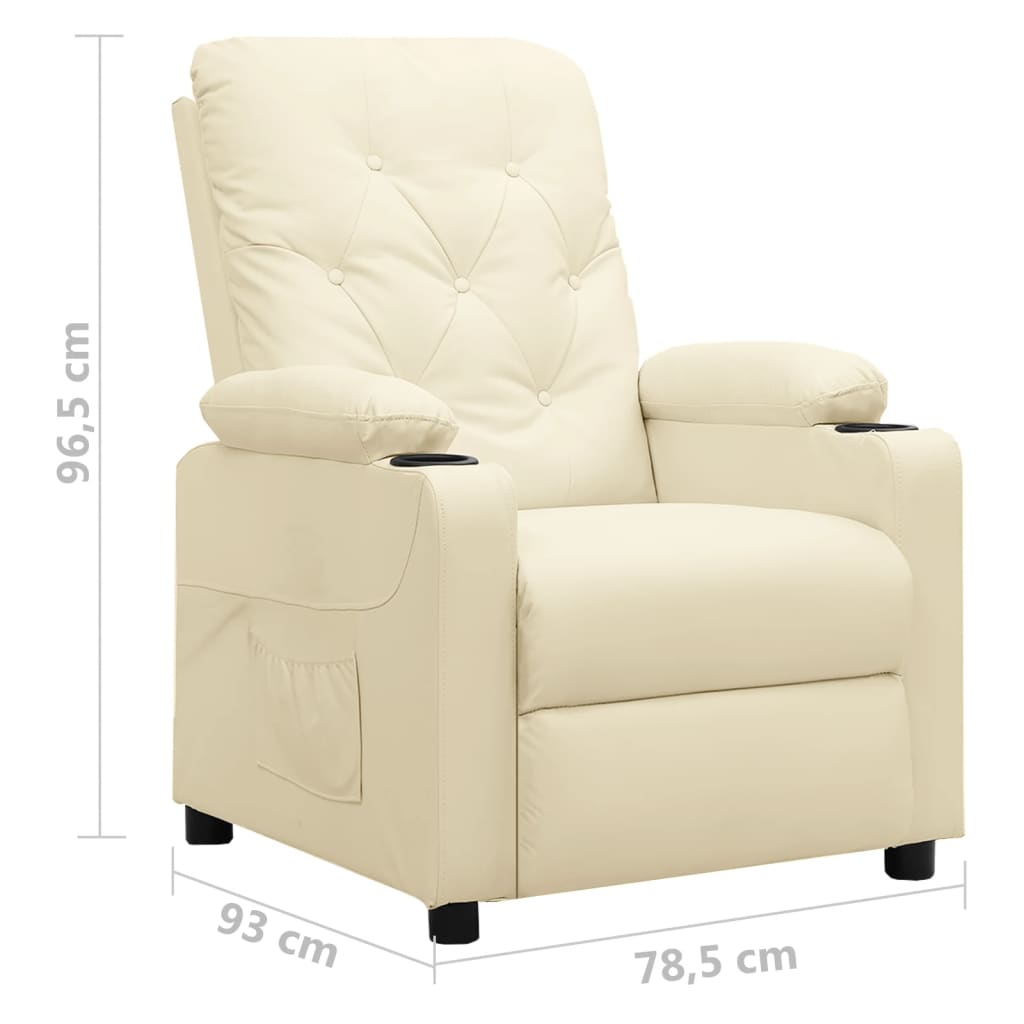 Poltrona Reclinabile Crema in Similpelle - homemem39