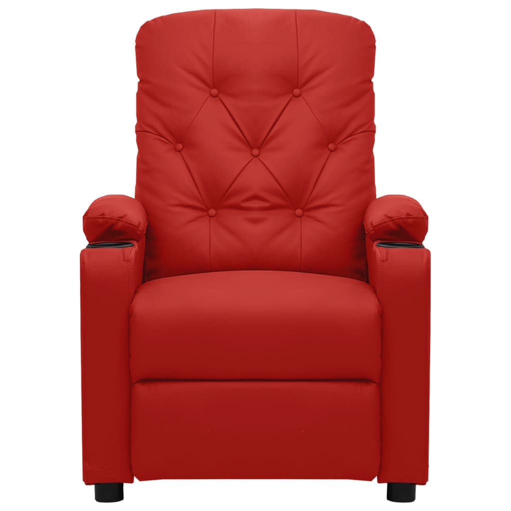 Poltrona Reclinabile Rosso Vino in Similpelle - homemem39