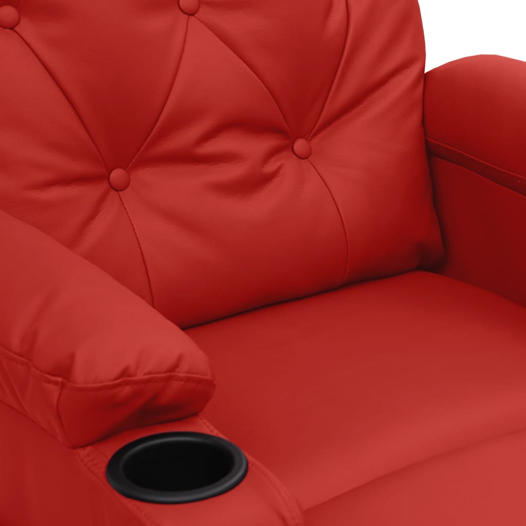 Poltrona Reclinabile Rosso Vino in Similpelle - homemem39