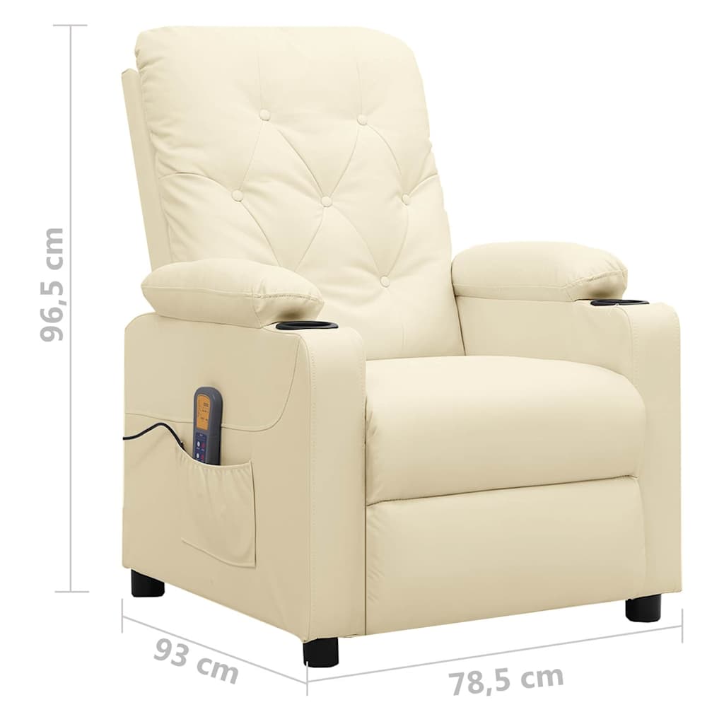 Poltrona Massaggiante Crema in Similpelle