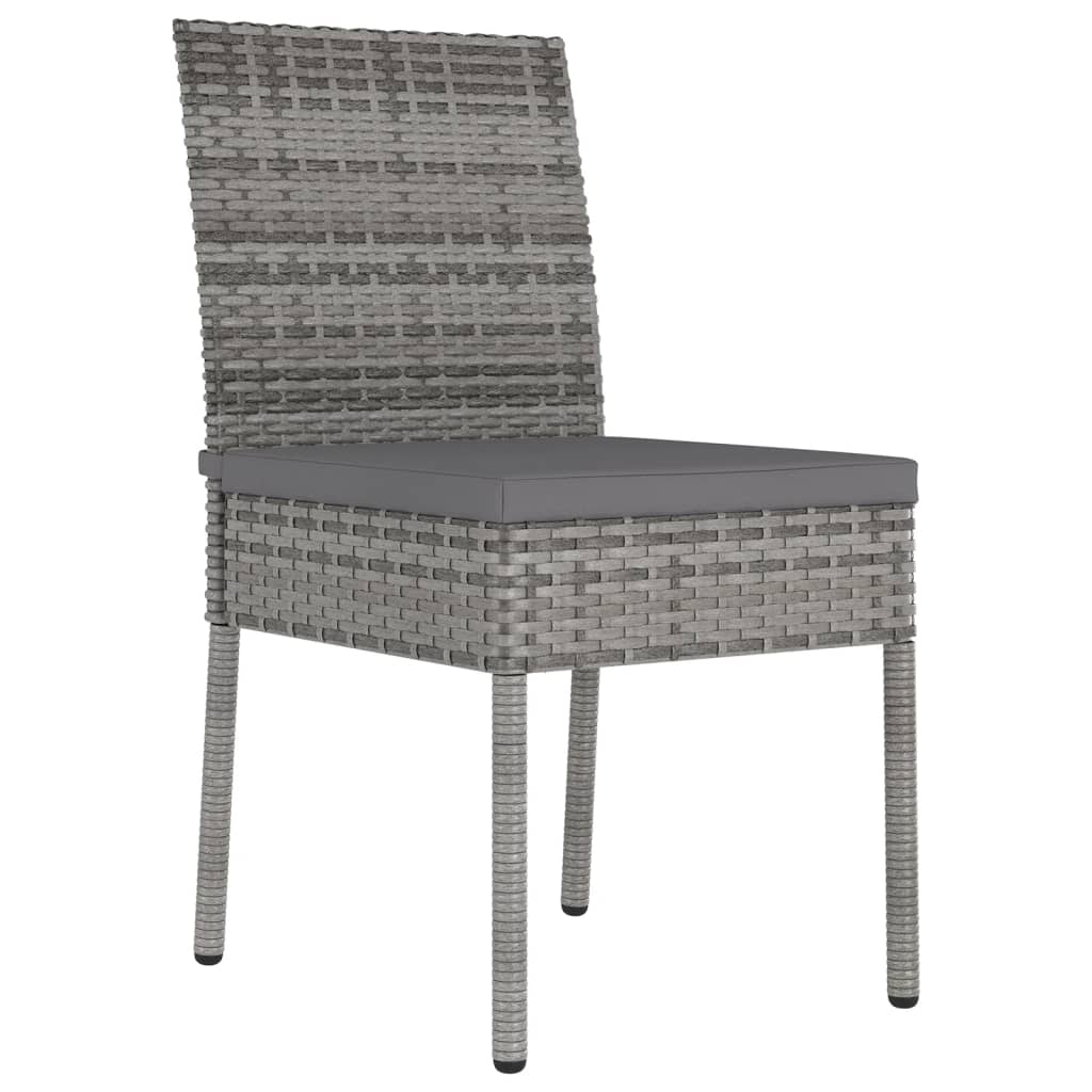Sedie da Pranzo per Giardino 4 pz in Polyrattan Grigio - homemem39