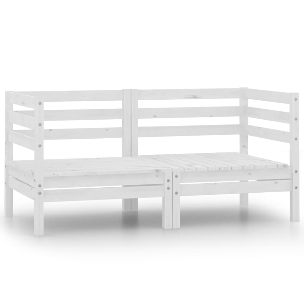 Divano da Giardino a 2 Posti Bianco in Legno Massello di Pino - homemem39