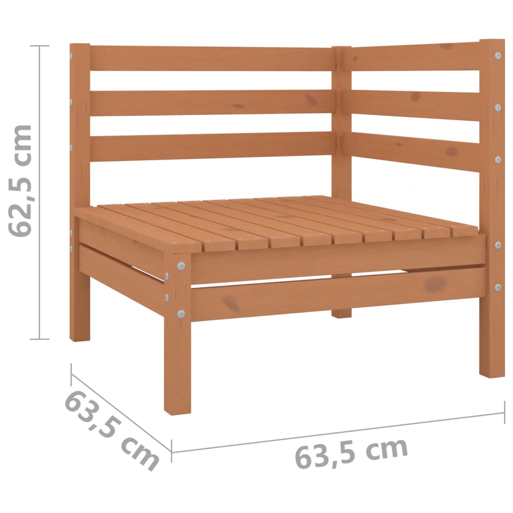 Divano da Giardino 2 Posti Marrone Ambra Legno Massello di Pino - homemem39