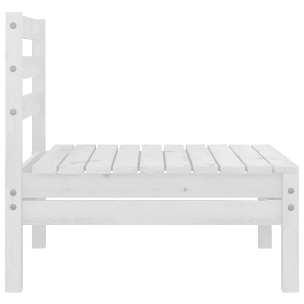 Set Divani da Giardino 4 pz Bianco in Legno Massello di Pino