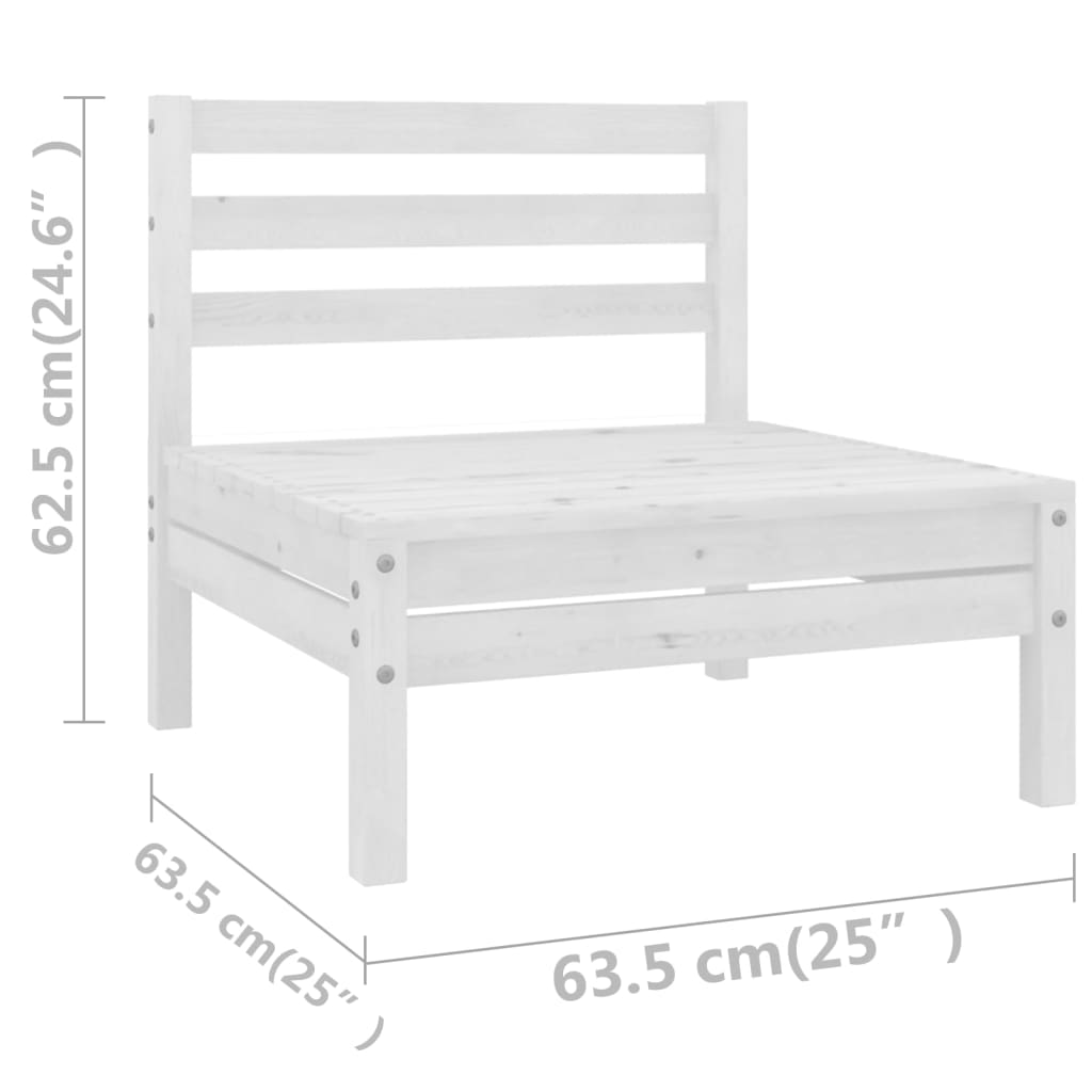 Set Salotto da Giardino 11 pz in Legno Massello di Pino Bianco | homemem39