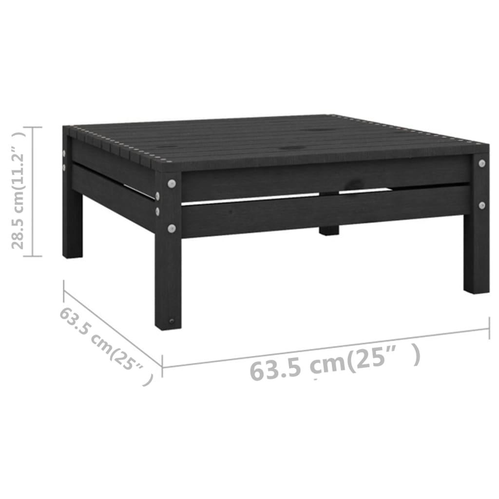 Set Salotto da Giardino 7 pz in Legno Massello di Pino Nero - homemem39
