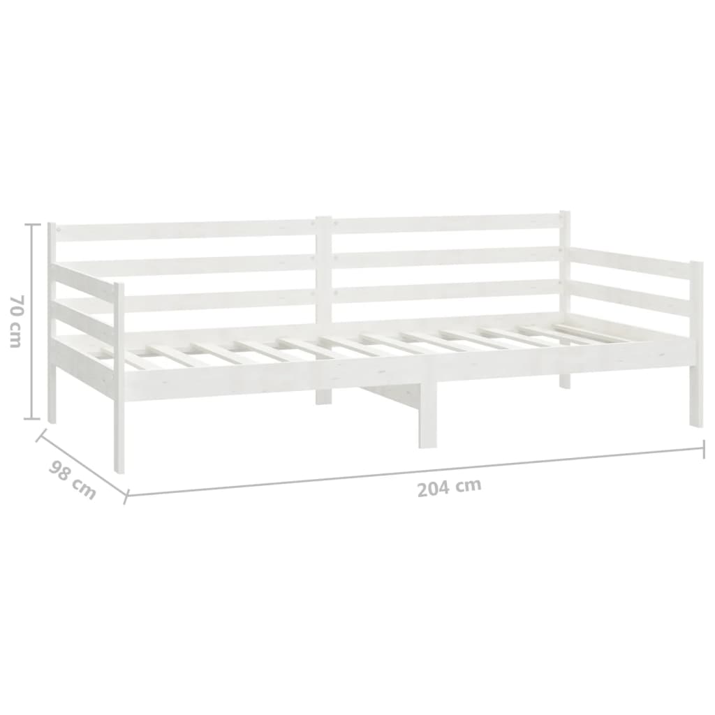 Divano Letto con Materasso 90x200 cm Bianco in Legno di Pino | homemem39
