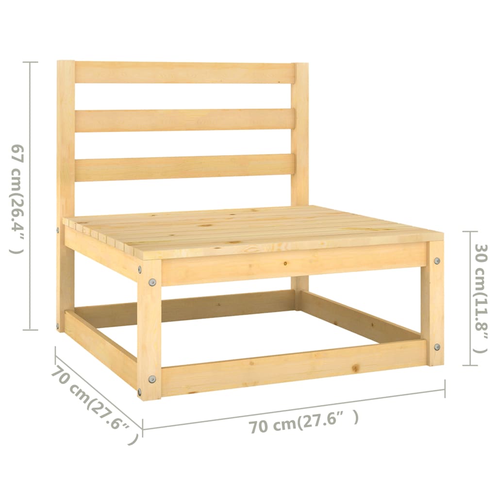 Set Divani Giardino 6 pz con Cuscini in Legno Massello di Pino - homemem39