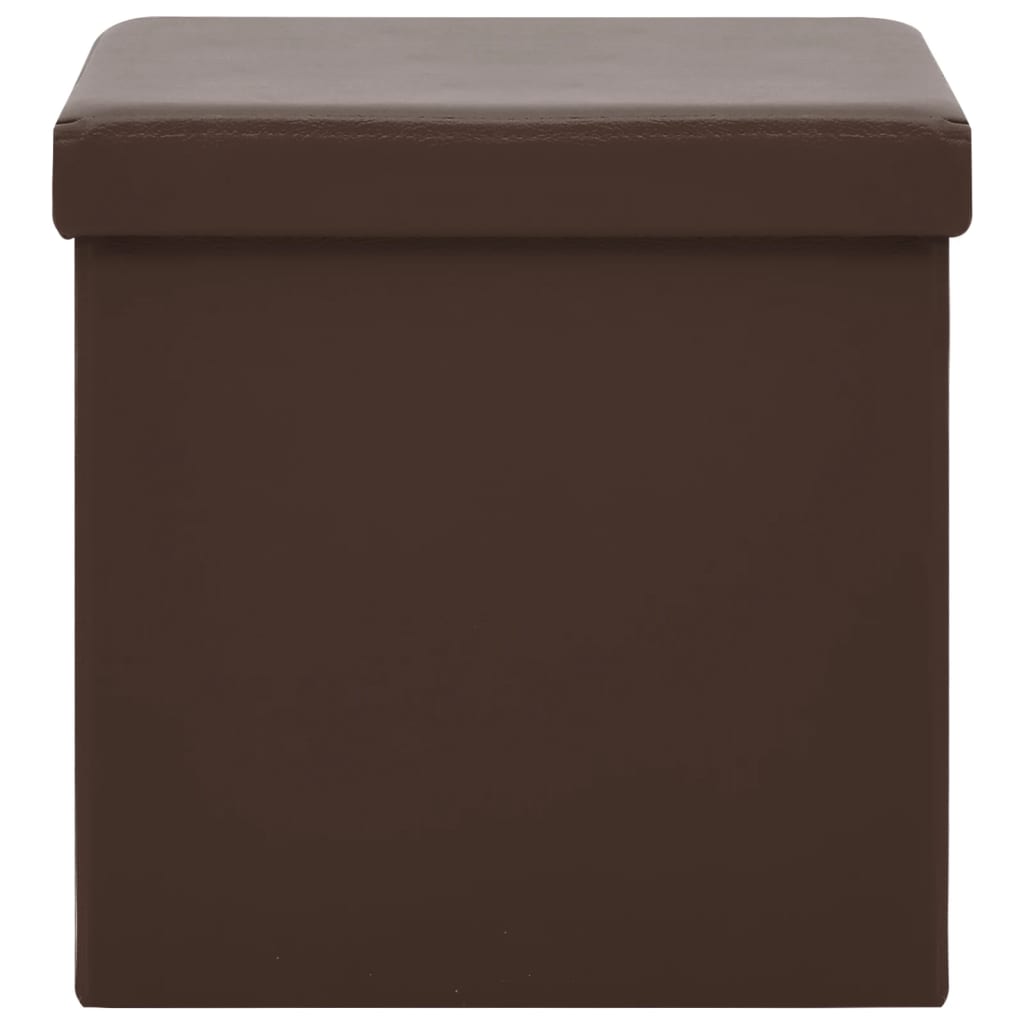 Sgabello con Contenitore Pieghevole Marrone in PVC - homemem39