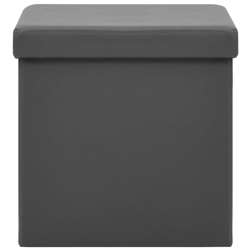 Sgabello con Contenitore Pieghevole Grigio in PVC - homemem39