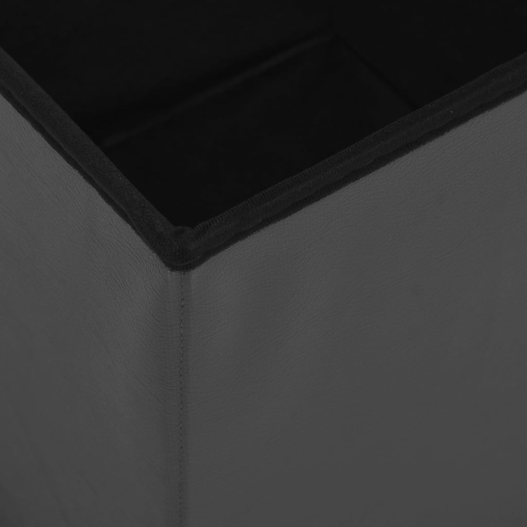Sgabello con Contenitore Pieghevole Grigio in PVC - homemem39