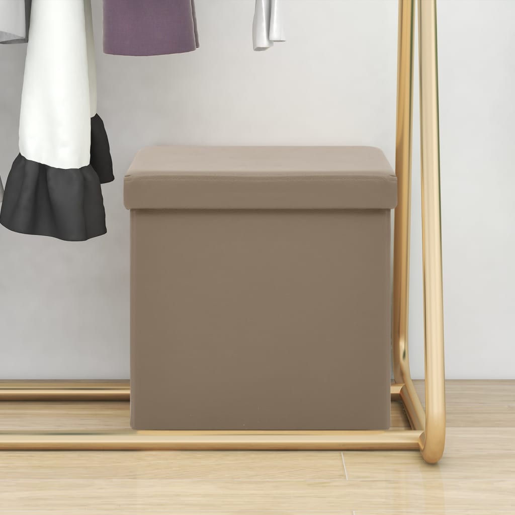 Sgabello con Contenitore Pieghevole Cappuccino in PVC - homemem39