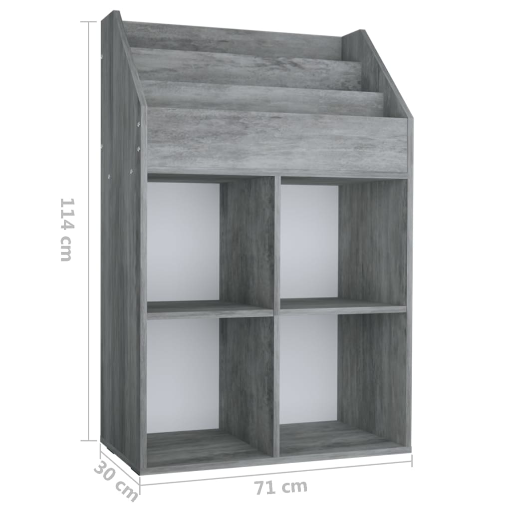 Portariviste Bambini Grigio Cemento 71x30x114 cm Multistrato | homemem39