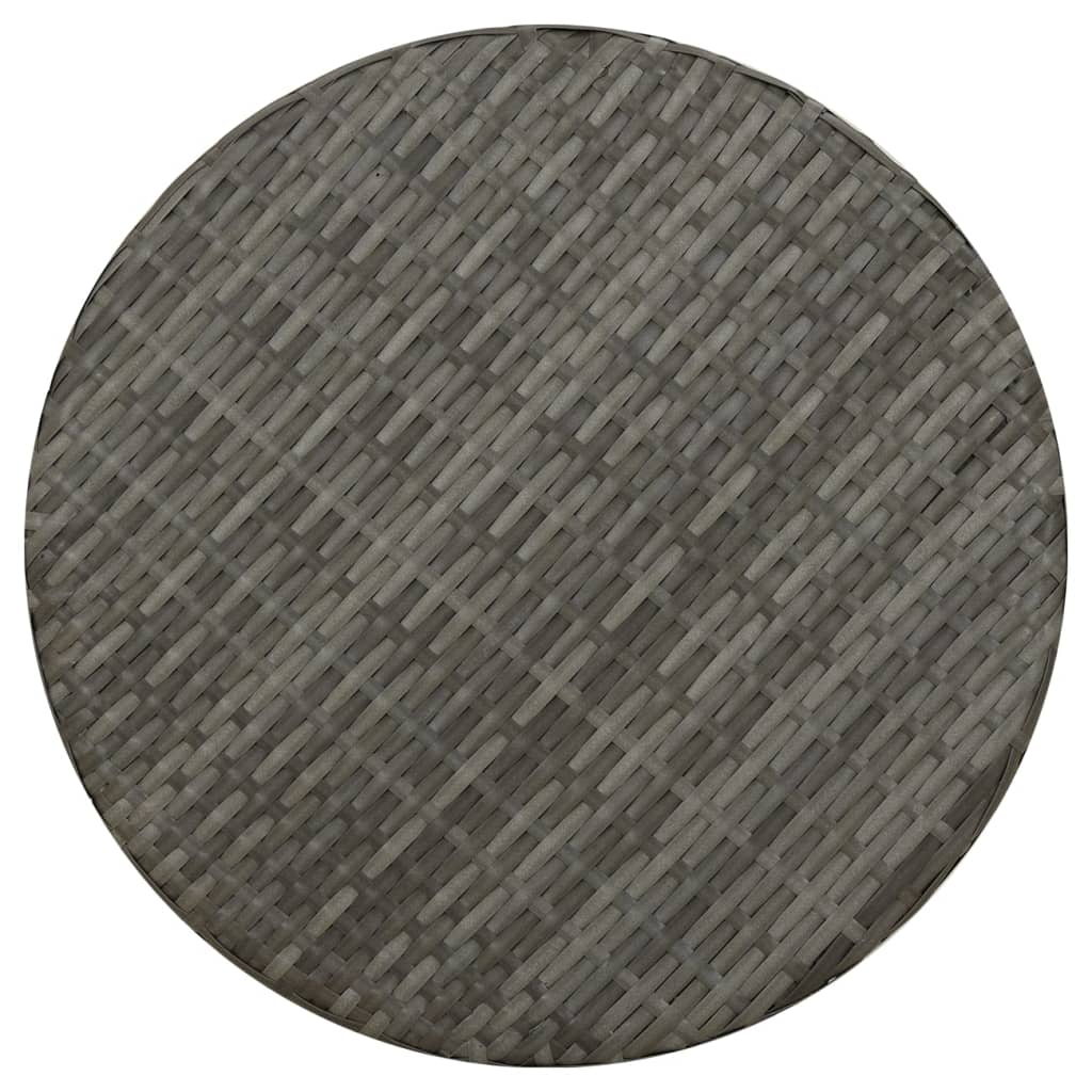 Tavolino da Tè Grigio 45 cm in Polyrattan - homemem39