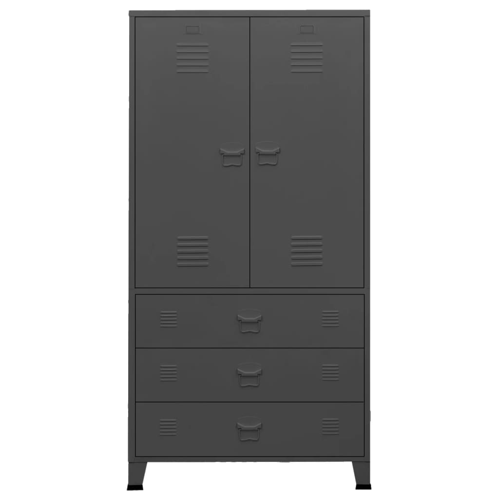 Armadio Antracite Industriale 90x50x180 cm in Metallo - homemem39