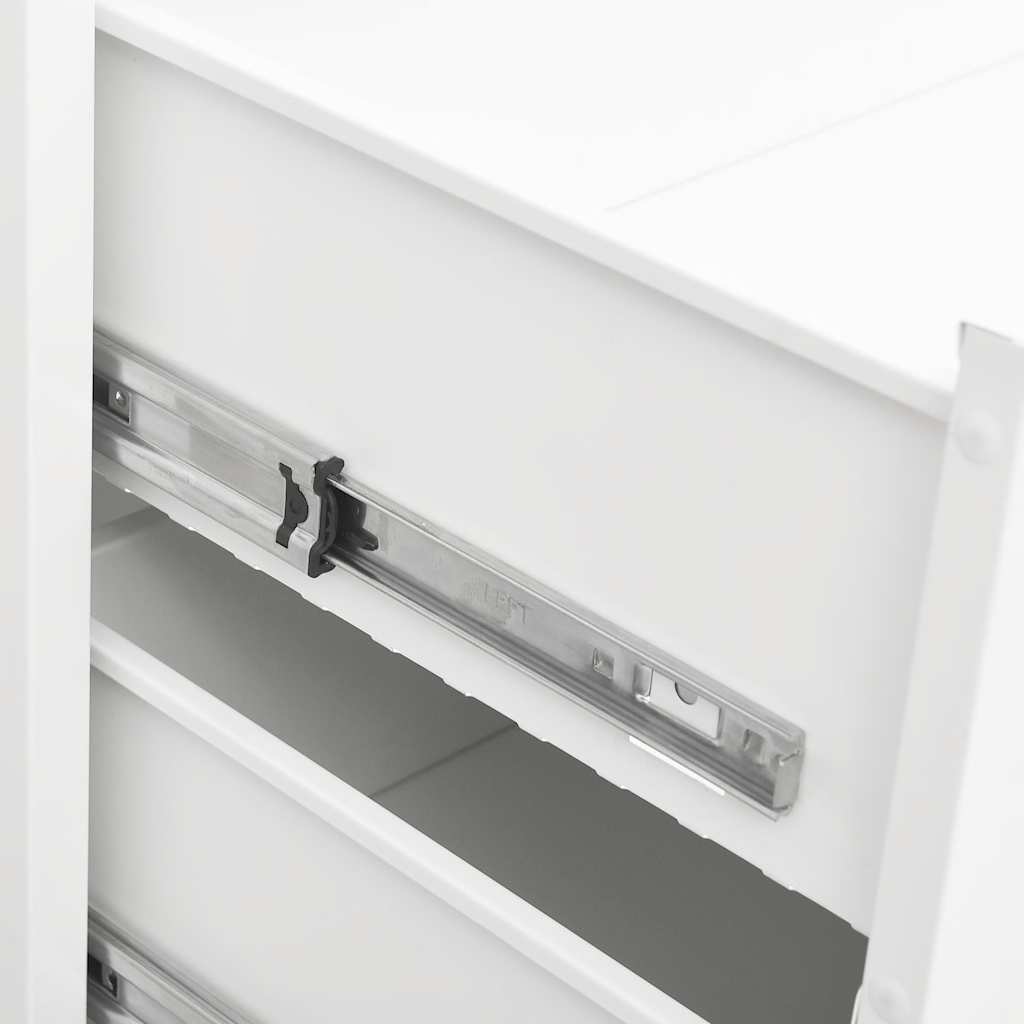 Cassettiera Industriale Bianca 78x40x93 cm in Metallo - homemem39