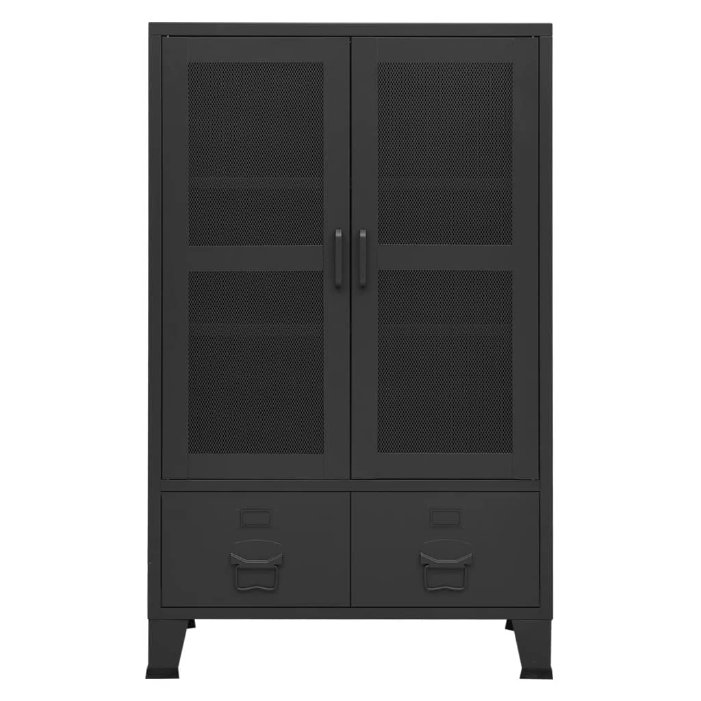 Armadio Classificatore Industriale Nero 70x40x115 cm in Metallo