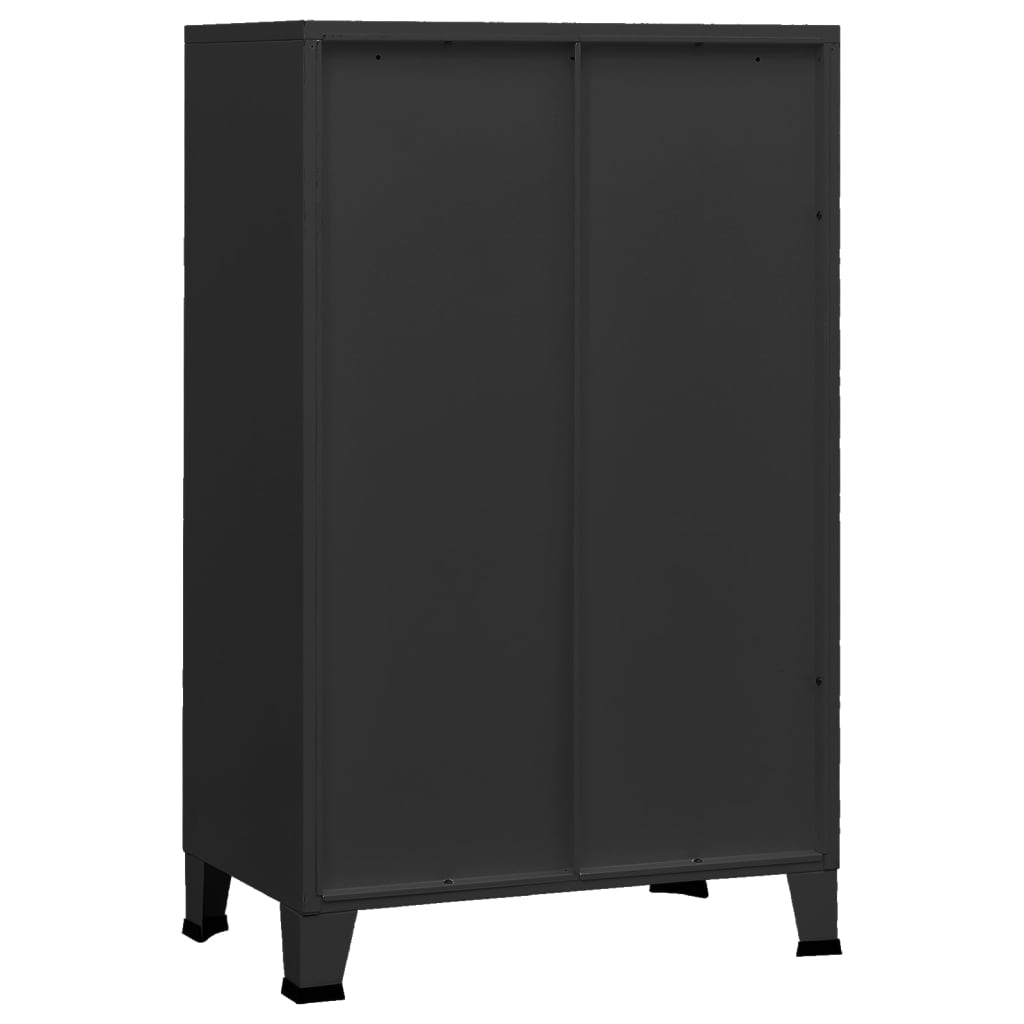 Armadio Classificatore Industriale Nero 70x40x115 cm in Metallo