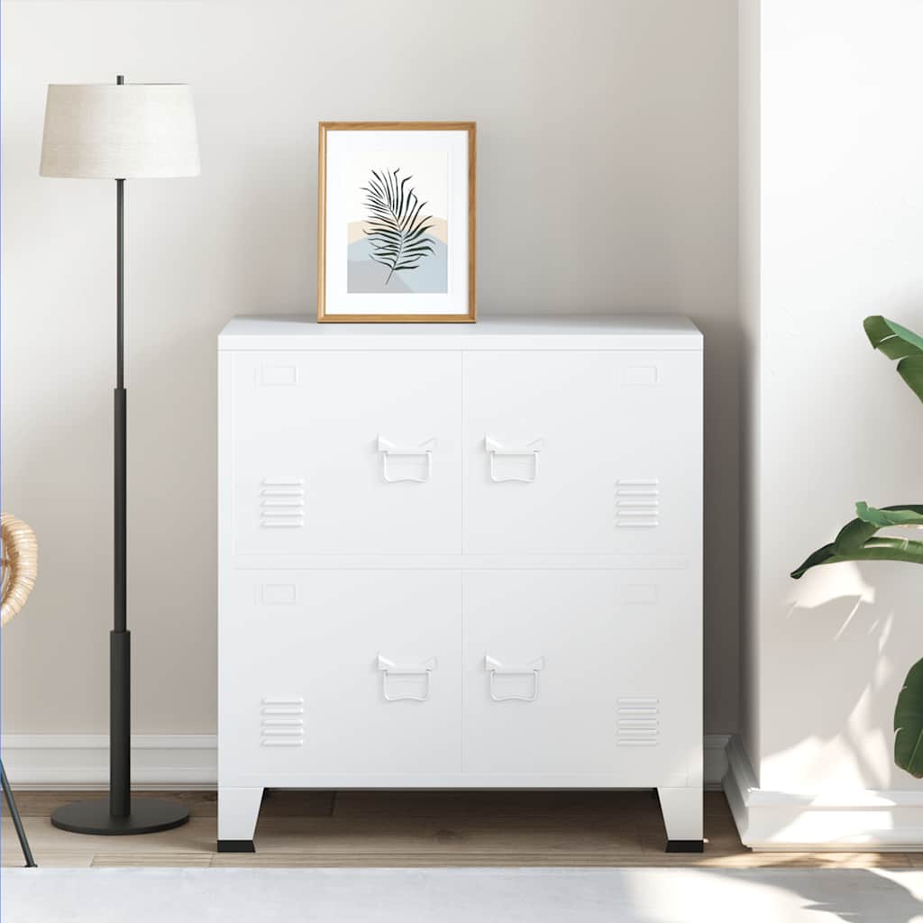 Armadio Classificatore Industriale Bianco 75x40x80 cm Acciaio - homemem39