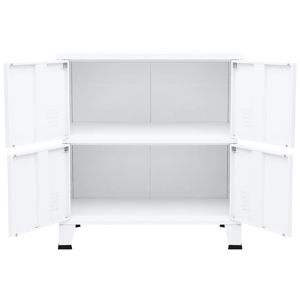 Armadio Classificatore Industriale Bianco 75x40x80 cm Acciaio - homemem39