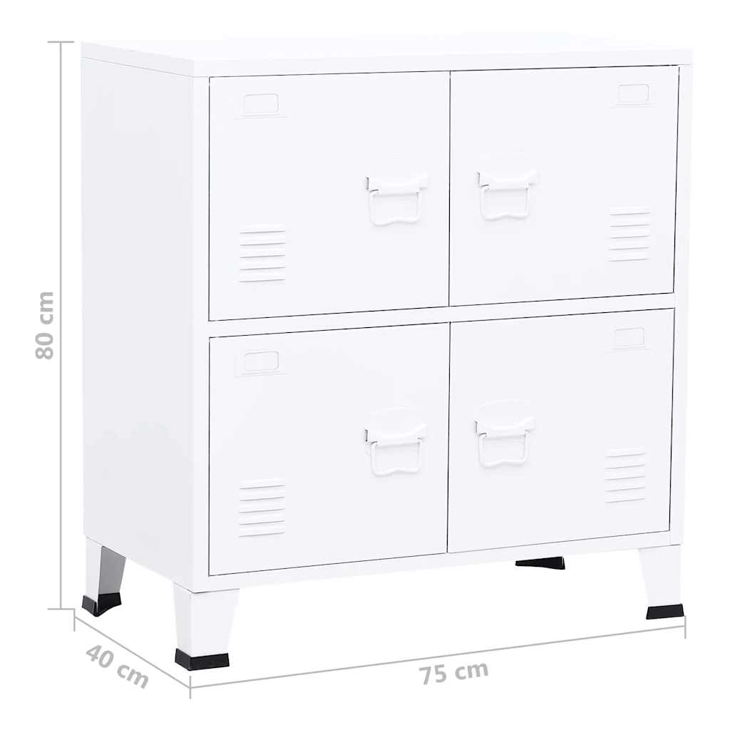 Armadio Classificatore Industriale Bianco 75x40x80 cm Acciaio - homemem39
