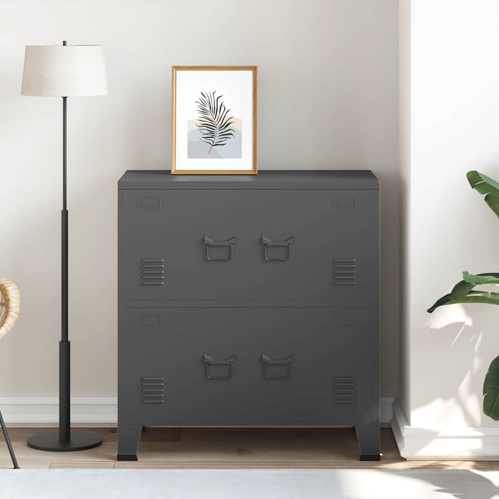 Classificatore Industriale Antracite 75x40x80 cm in Acciaio - homemem39