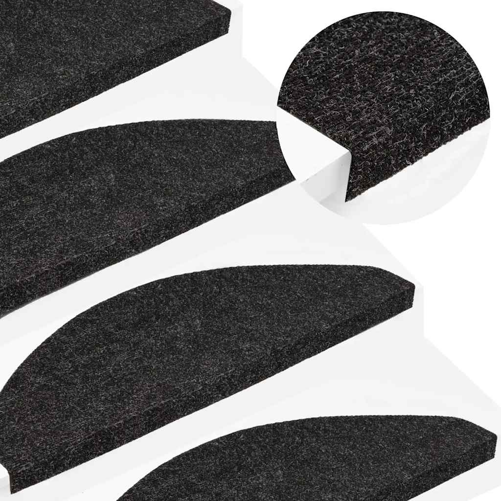 Tappetini Autoadesivi per Scale 15 pz 65x22,5x3,5 cm Antracite - homemem39