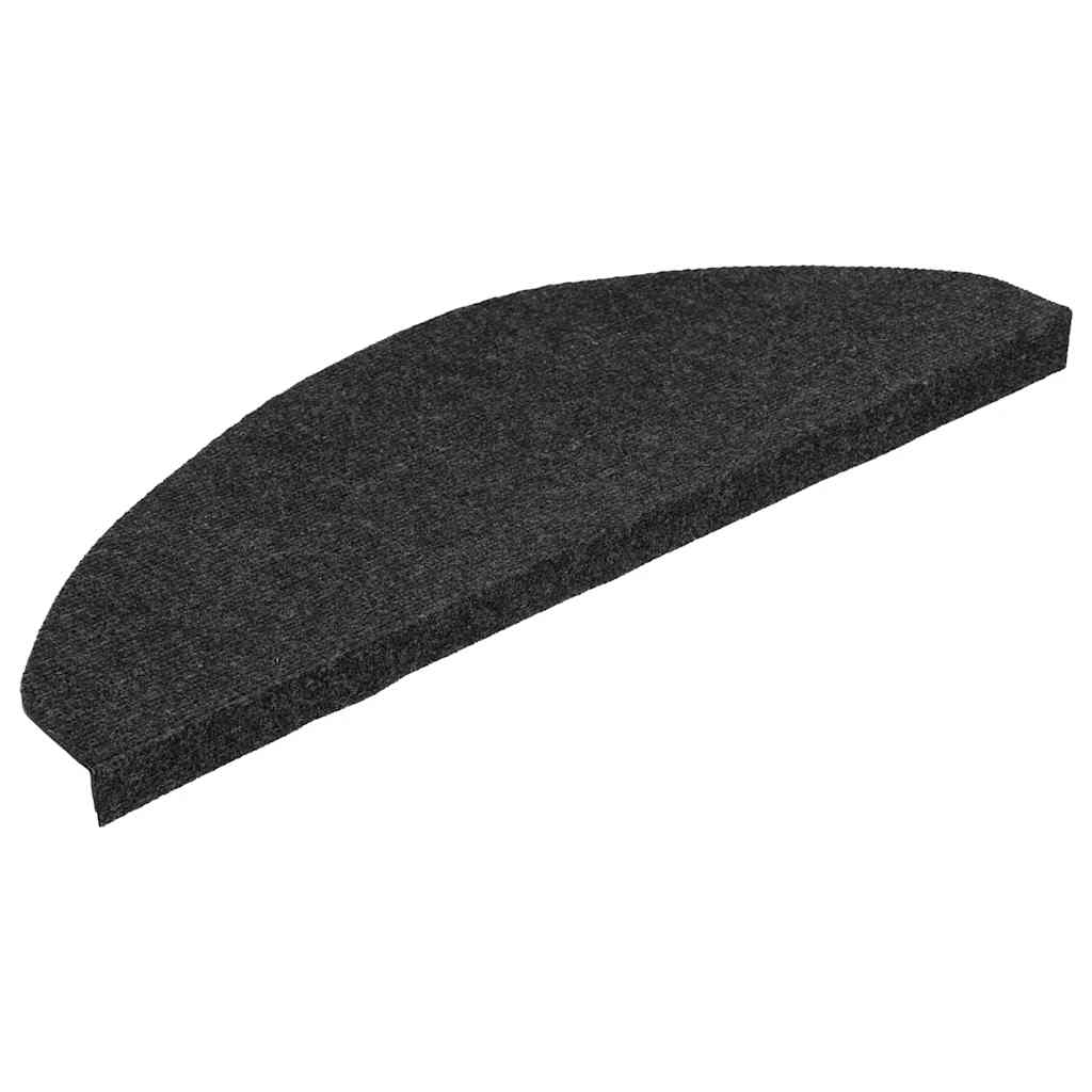 Self-Adhesive Mats for Stairs 15 pcs 65x22.5x3.5 cm Black