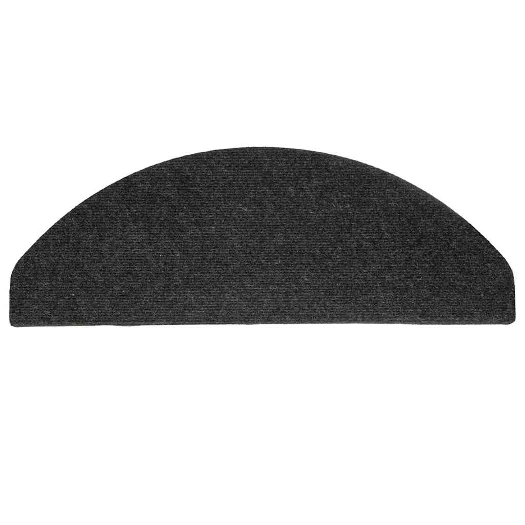 Self-Adhesive Mats for Stairs 15 pcs 65x22.5x3.5 cm Black
