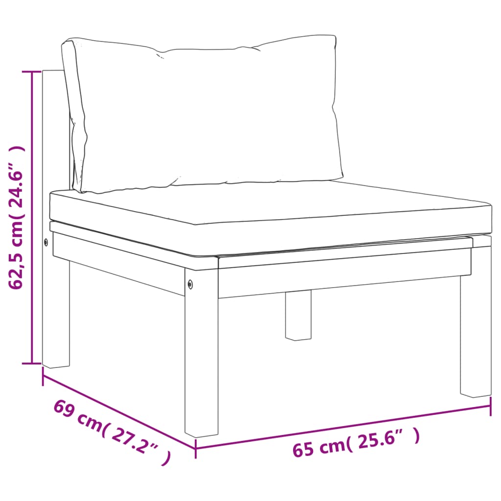 Set Divani da Giardino 7 pz con Cuscini in Massello di Acacia | homemem39