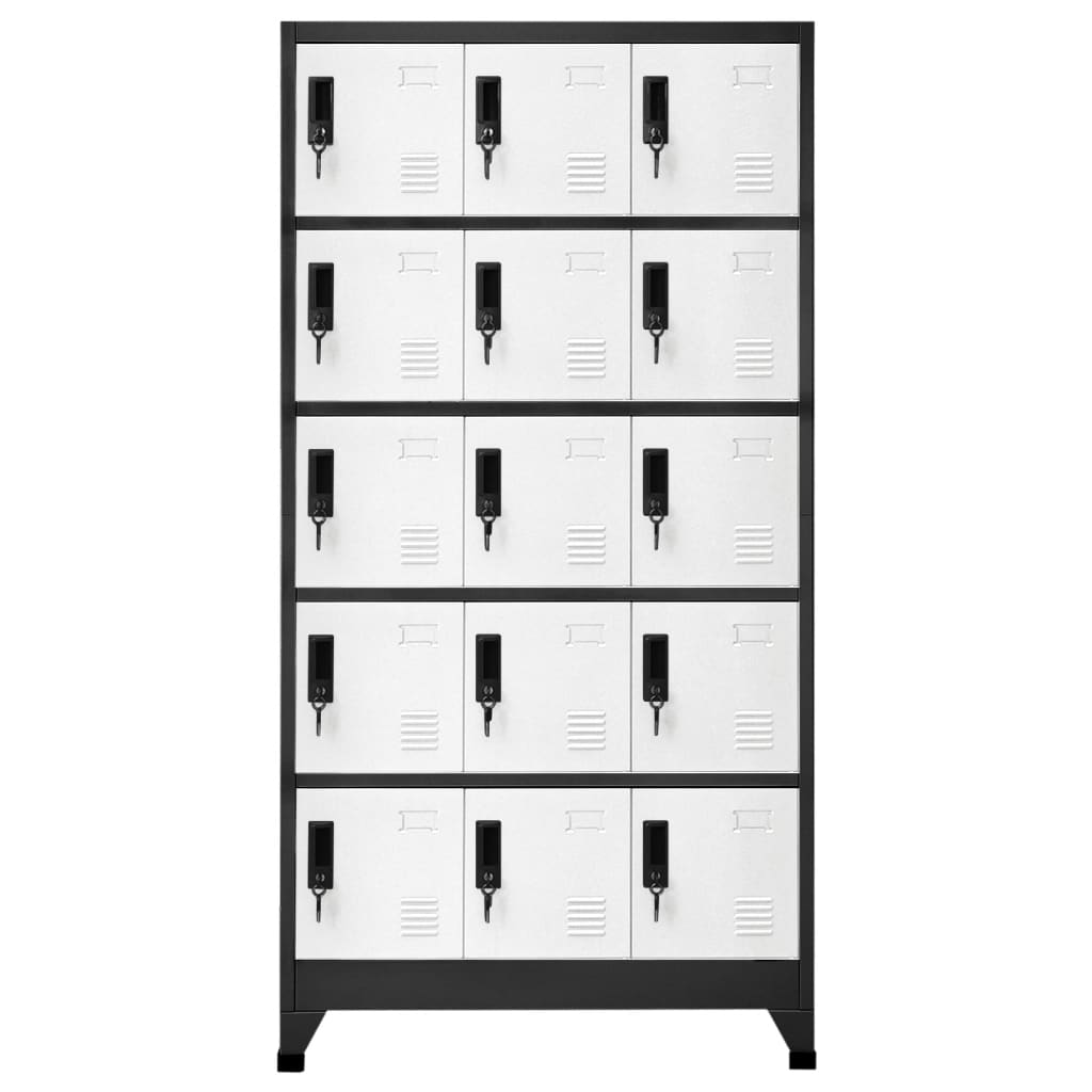Armadietto con Serratura Antracite e Bianco 90x40x180cm Acciaio - homemem39