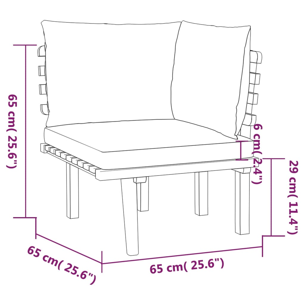 Set Divani da Giardino 12 pz con Cuscini in Massello di Acacia