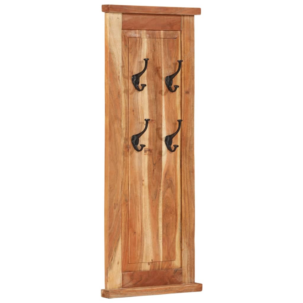Appendiabiti 2 pz in Legno Massello di Acacia 38x100 cm - homemem39
