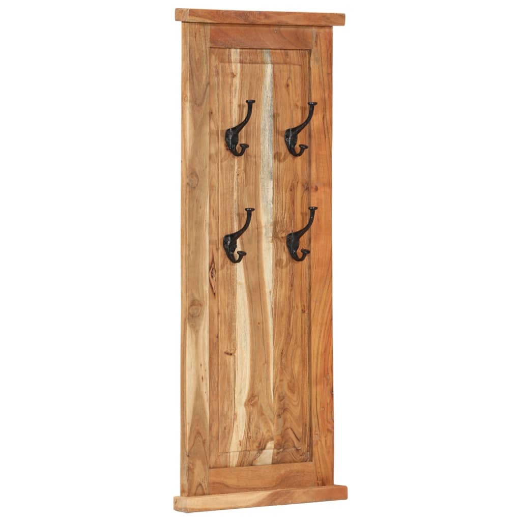 Appendiabiti 2 pz in Legno Massello di Acacia 38x100 cm - homemem39