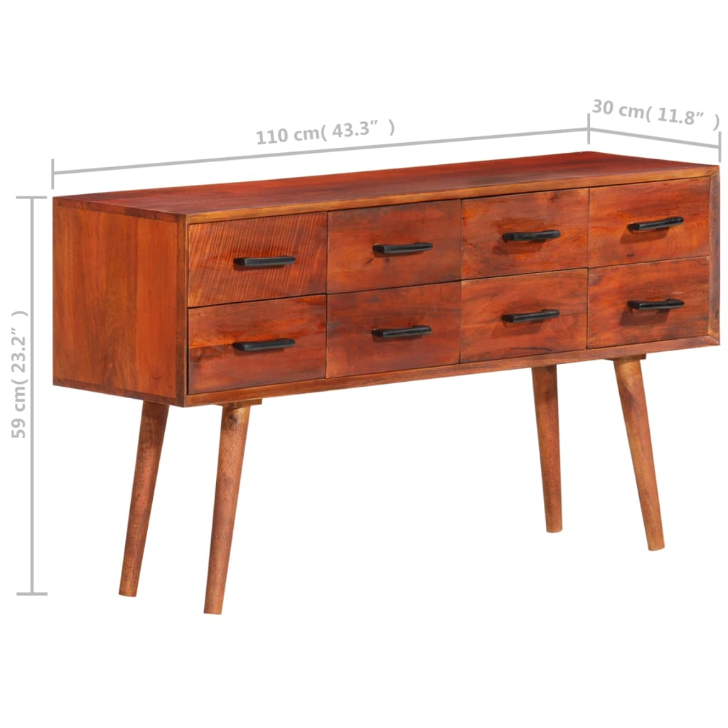 Credenza 110x30x59 cm in Legno Massello di Mango - homemem39
