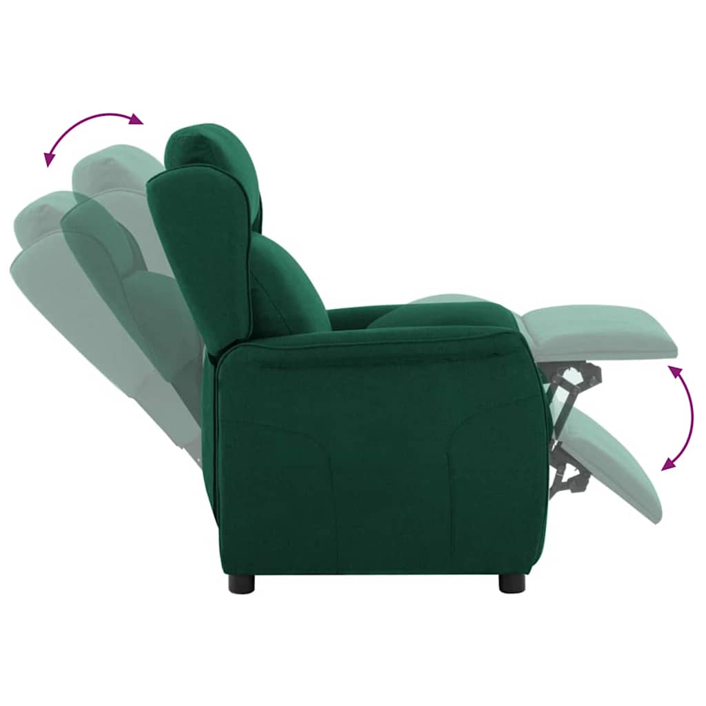 Poltrona reclinabile Verde scuro 67.5 x 93.5 x 101.5 cm Tessuto