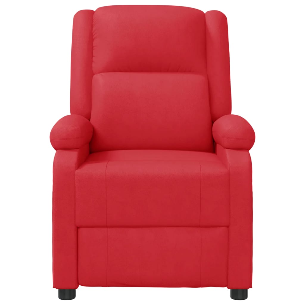 Poltrona Reclinabile Rossa in Similpelle - homemem39