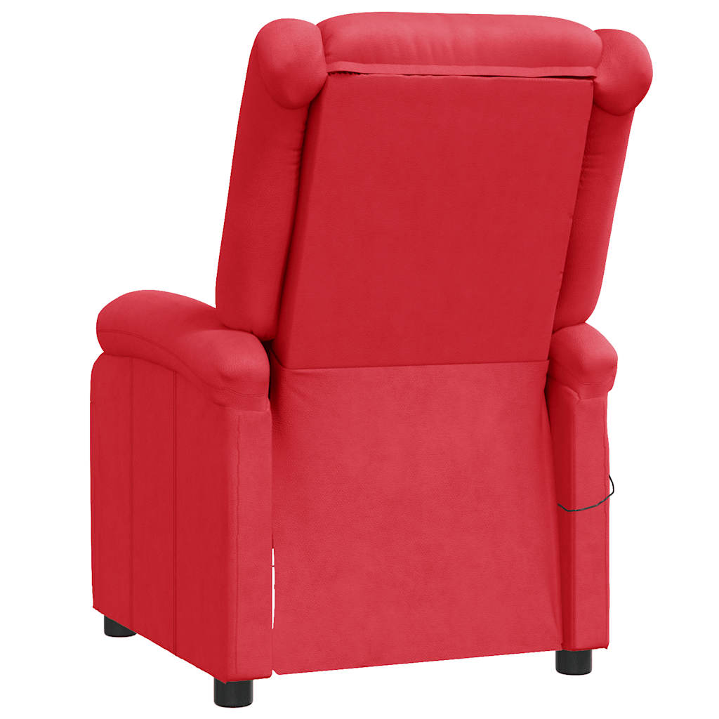 Poltrona Reclinabile Rossa in Similpelle - homemem39