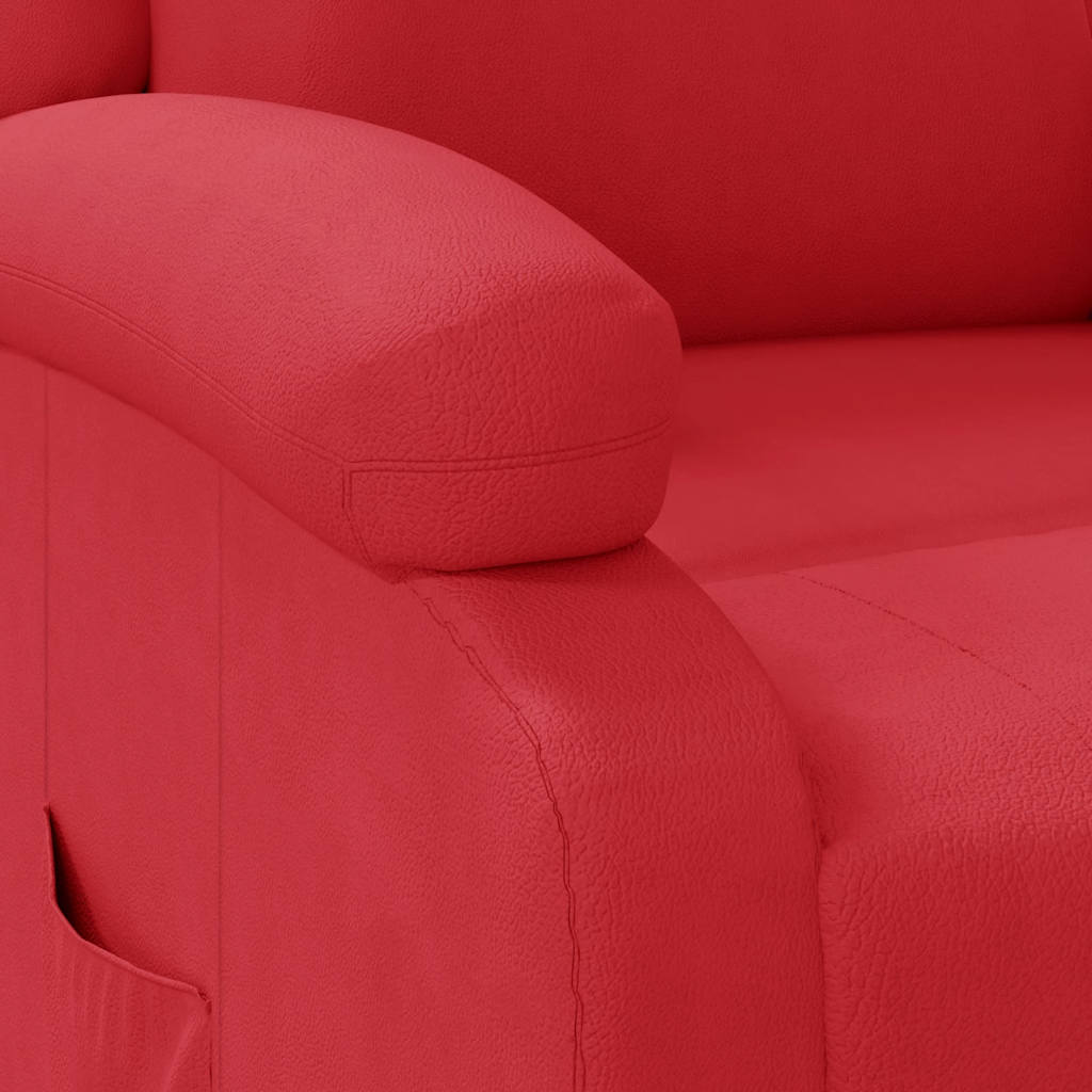 Poltrona Reclinabile Rossa in Similpelle - homemem39