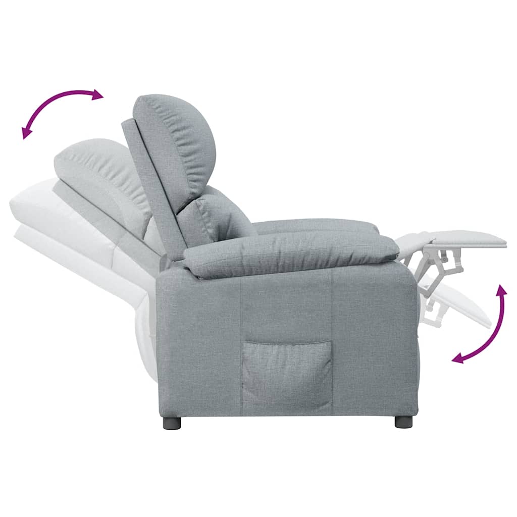 Poltrona Reclinabile in Tessuto Grigio Chiaro - homemem39