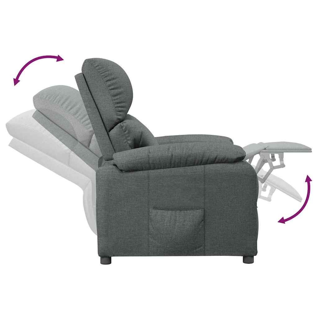 Poltrona Reclinabile in Tessuto Grigio Scuro - homemem39