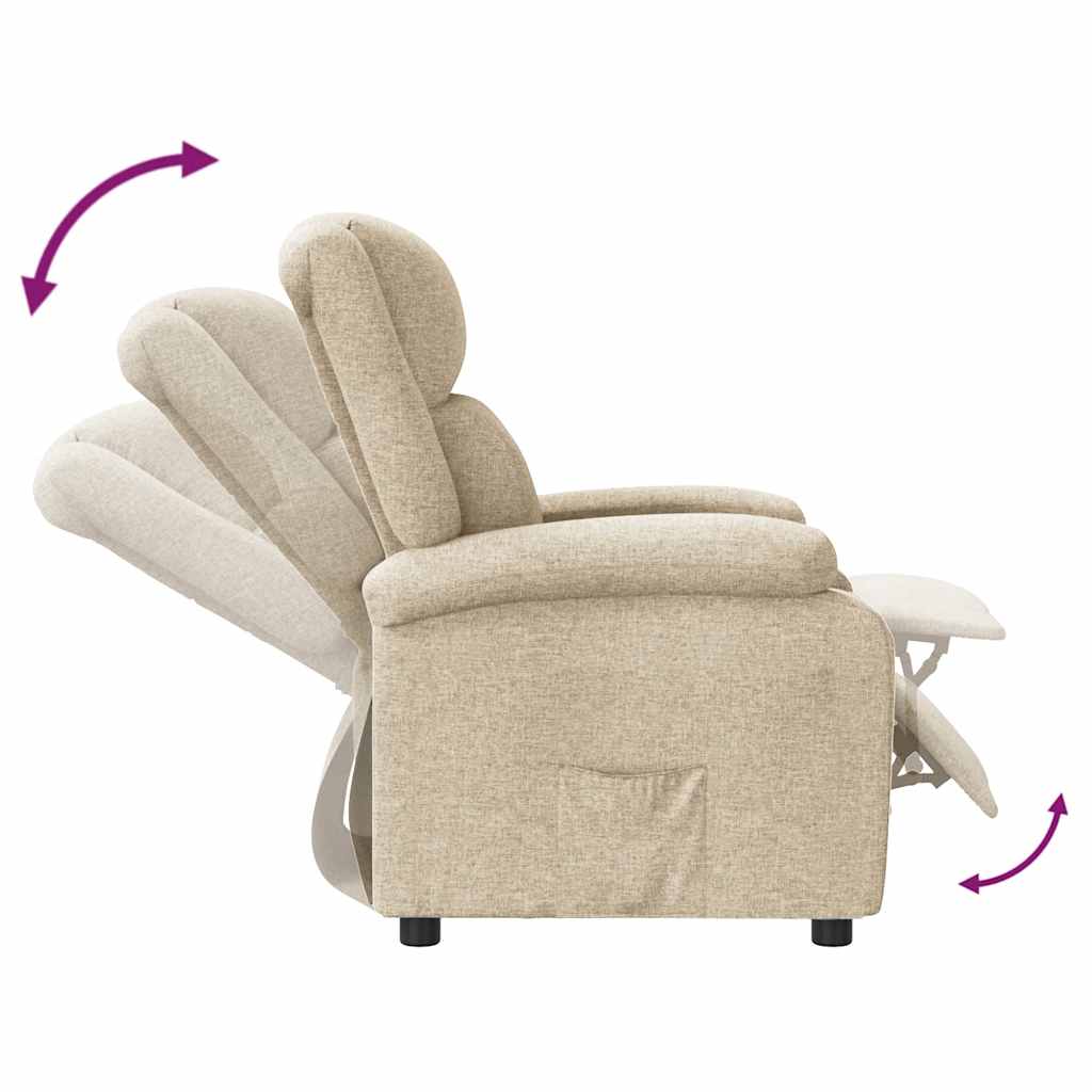 Poltrona Reclinabile in Tessuto Crema - homemem39