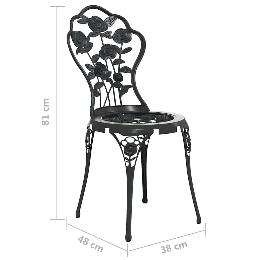 Set da Bistrot 3 pz in Alluminio Pressofuso Nero | homemem39