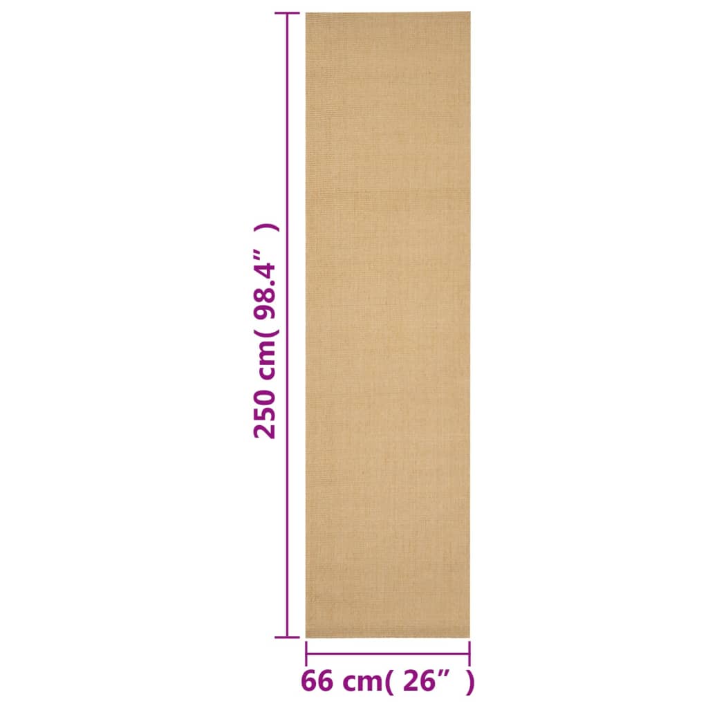 Tappeto in Sisal Naturale 66 x 250 cm - homemem39