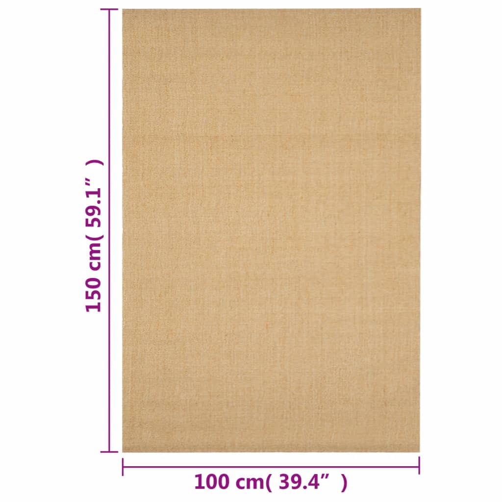Tappeto in Sisal Naturale 100 x 150 cm - homemem39