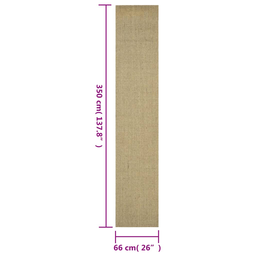 Tappeto in Sisal Naturale 66x350 cm Verde - homemem39
