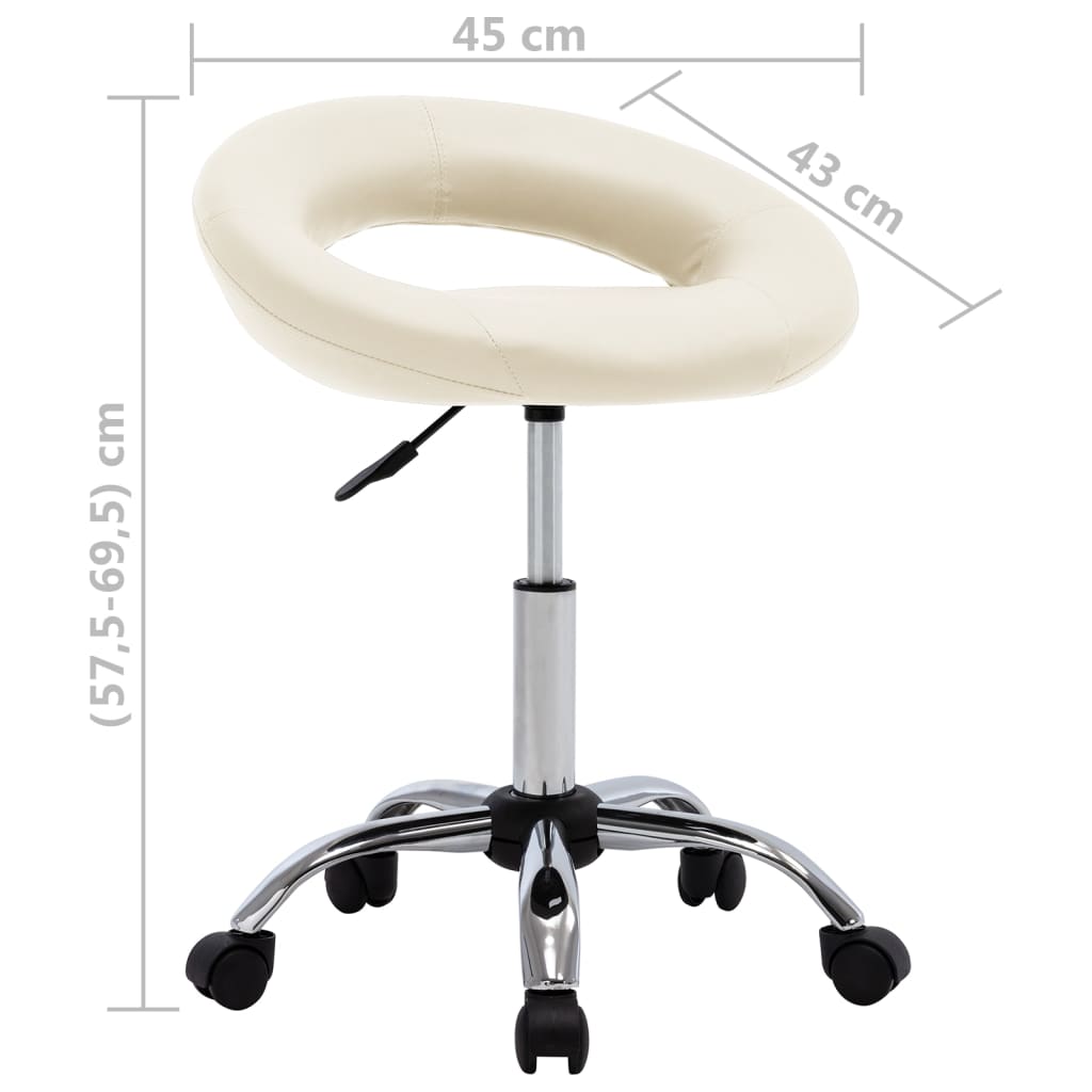 Sedia da Pranzo Girevole Crema in Similpelle | homemem39
